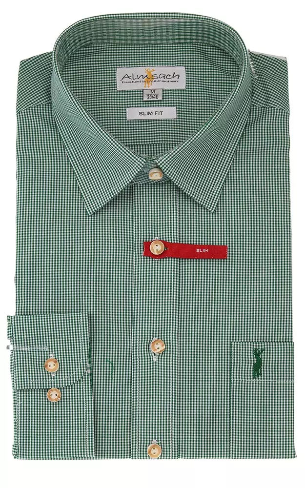 Hemd Erwin, # tanne/weiß - Slim fit