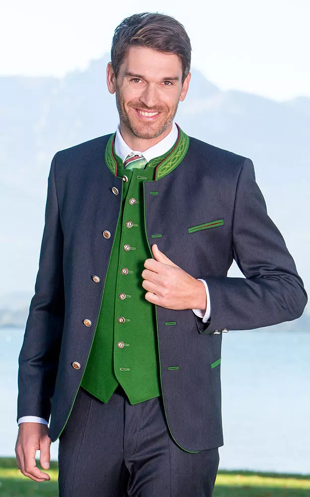 Trachtenanzug Joachim, anthrazit Slim-fit