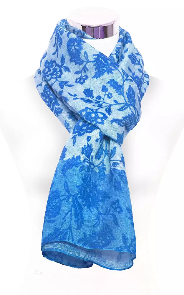 Schal Blumen, blau
