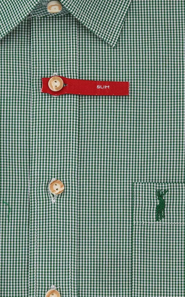 Hemd Erwin, # tanne/weiß - Slim fit